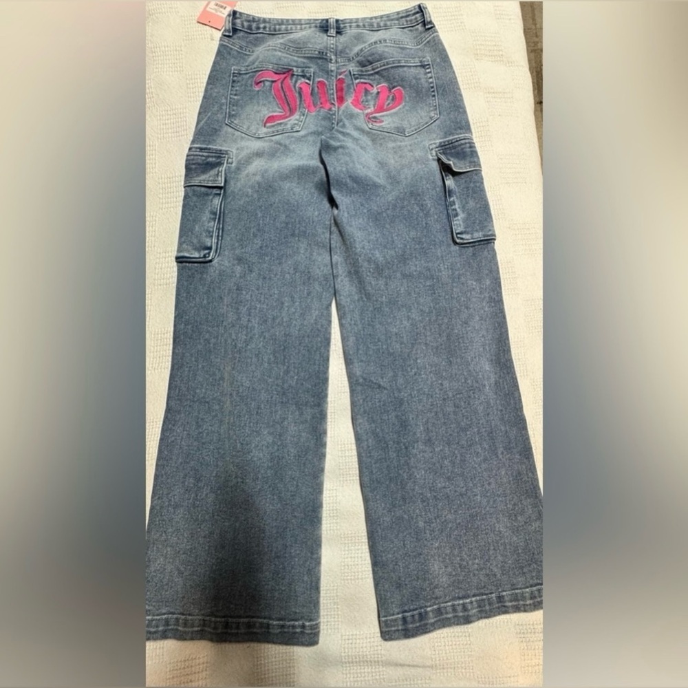 Juicy Couture Denim Flare Jeans with Pink Detail